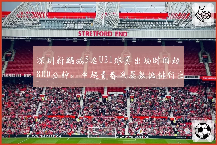 深圳新鹏城5名U21球员出场时间超800分钟，中超青春风暴数据排行出炉